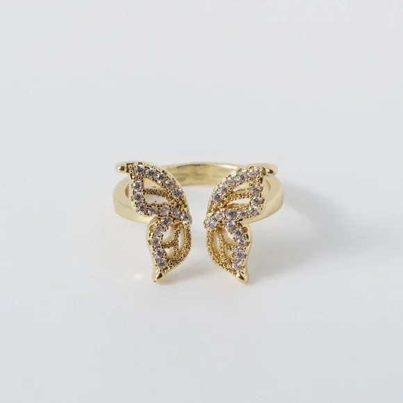 Monarch 14k Gold Plated Butterfly Ring - Picture 1 of 1
